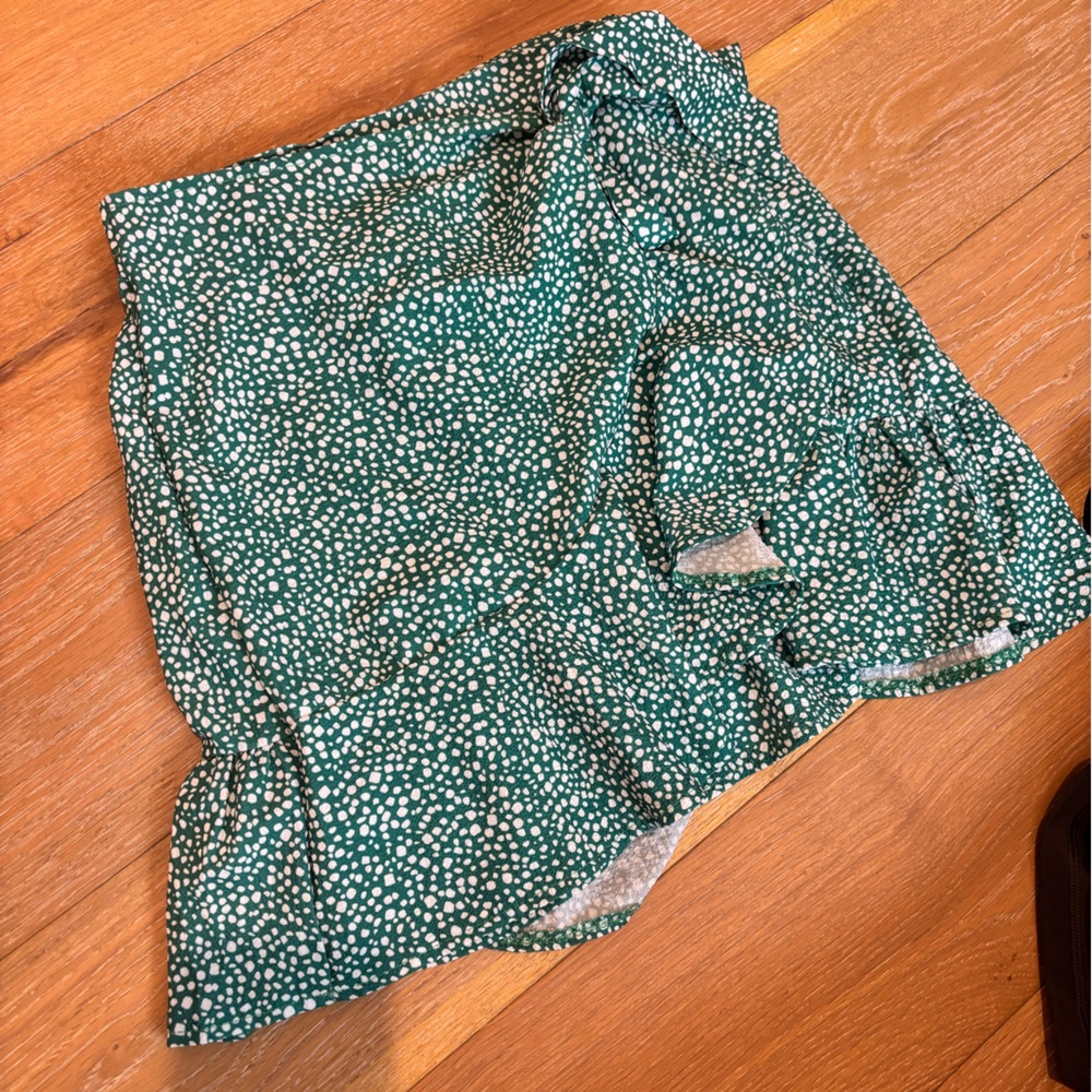SHEIN Green Polka Dot Mini Skirt